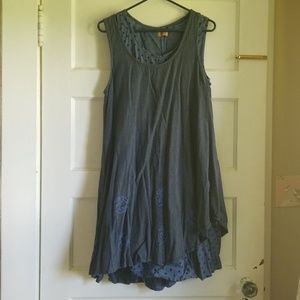 Shabby chic dress with polka dot slip